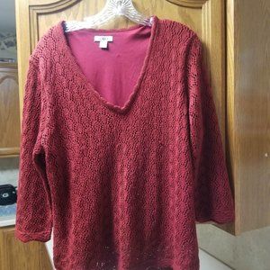CATO WOMENS   BLOUSE LIGHT SWEATER SIZE  XL